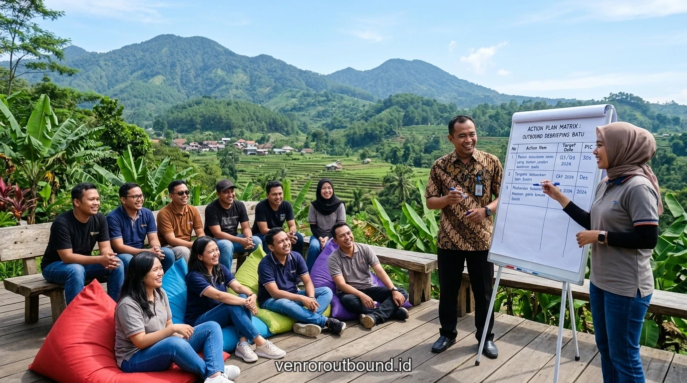 Fasilitas dan modul penunjang Metode Evaluasi Pasca-Outbound: Menyusun Action Plan Di Tempat Kerja