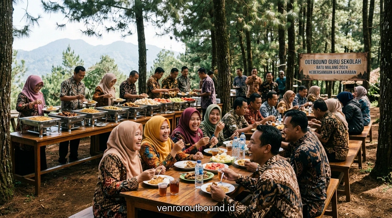 Fasilitas dan modul penunjang Paket Outbound Pendidik & Gathering Guru Sekolah Batu Malang